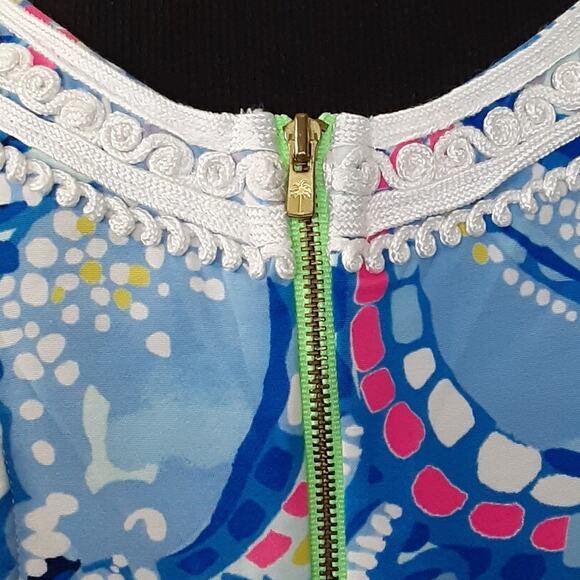 Lilly Pulitzer Carlotta Stretch Shift Dress Blue Peri Pinch Pinch Womens 8 Beach - Picture 6 of 14